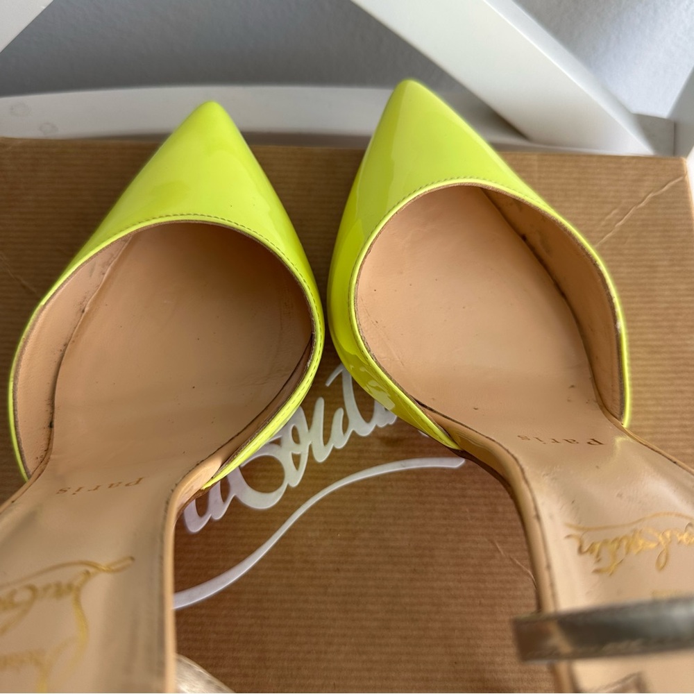 Christian Louboutin Rivierina 100 Patent Specchio Pointed Toe Ankle Straps Heels - Picture 5 of 12